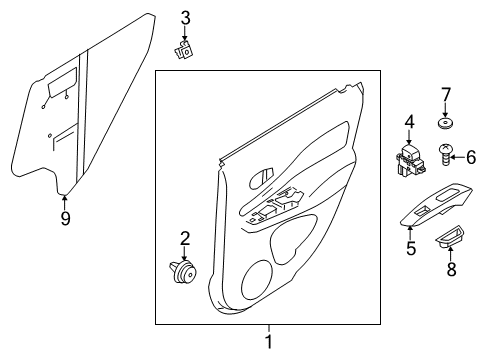 2015 Nissan Versa Note Rear Door Screen-Sealing, Rear Door Diagram for 828613WC0A