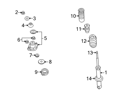 2011 Jeep Patriot Shocks & Components - Rear Rear Suspension-Spring Diagram for 5105983AD