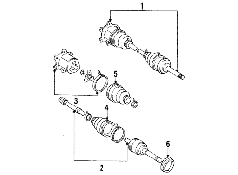 1996 Toyota Previa Carrier & Front Axles Outer Joint Assembly Diagram for 4346029179