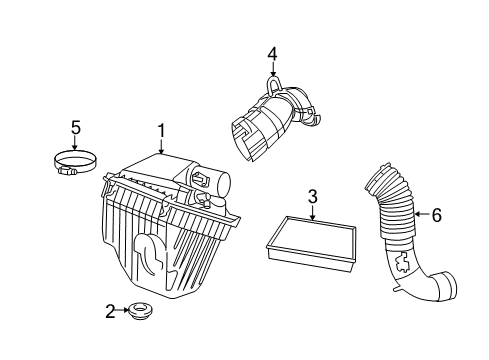 2008 Jeep Liberty Filters Clamp-Hose Diagram for 53013908AB