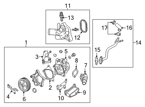 2019 Chevrolet Equinox Cooling System, Radiator, Water Pump, Cooling Fan By-Pass Hose Diagram for 12649871