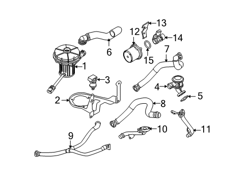 2004 BMW 525i Emission Components Pressure Hose Assy Diagram for 11727556956