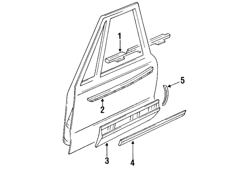 1995 Buick Park Avenue Exterior Trim - Front Door Molding-Front Side Door Lower Diagram for 25616275