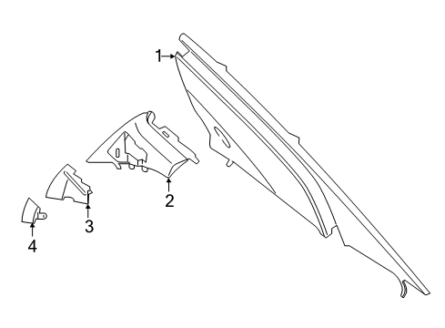 2018 BMW 740i Interior Trim - Quarter Panels Cover, Belt Outlet, Left Diagram for 51467392279