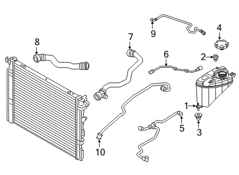 2017 BMW 540i xDrive Hoses, Lines & Pipes PIPE, RADIATOR-EXPANSION TAN Diagram for 17125A09423