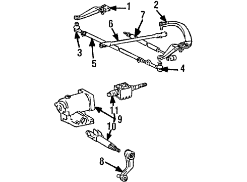 1985 Toyota 4Runner Steering Column & Wheel, Steering Gear & Linkage Link Assembly Diagram for 4544035080