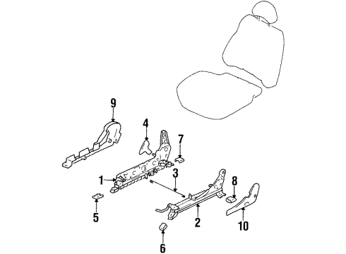2000 Hyundai Tiburon Tracks & Components Knob-Front Seat Recliner, RH Diagram for 8823027000LK