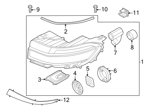 2022 Hyundai Ioniq 5 Headlamp Components LAMP ASSY-HEAD, LH Diagram for 92101GI150