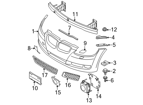 2008 BMW 328xi Cruise Control System Body Nut Diagram for 07129904217