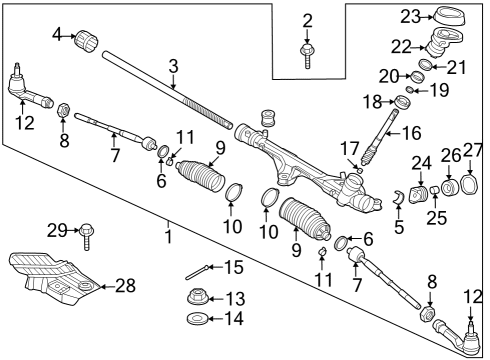 Steering Gear & Linkage Packing-Rubber Diagram for 56518B2000