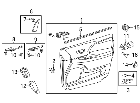 2015 Toyota Sienna Front Door Mirror Switch Diagram for 8487208010