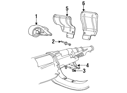 2004 Cadillac Escalade EXT Engine & Trans Mounting INSULATOR-Engine Mount Diagram for 52058447AB