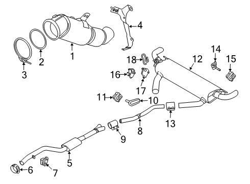 Exhaust Components Front Muffler Diagram for 18308487382