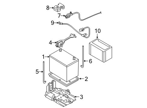 2003 Nissan Sentra Battery Cable Assy-Battery Earth Diagram for 240804Z710