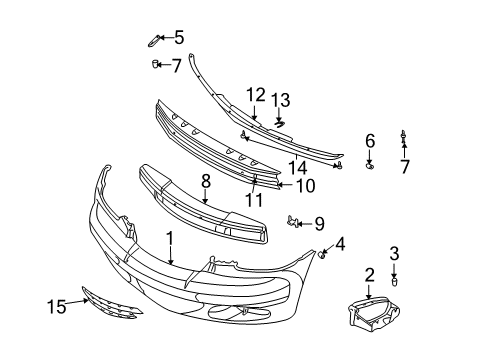 2005 Chrysler PT Cruiser Front Bumper Nut-Spring Diagram for 6100840
