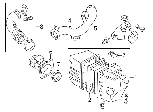 2007 Mercury Mariner Air Intake Outlet Tube Diagram for 5L8Z9B659CA