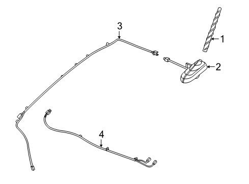 2018 Chevrolet Spark Antenna & Radio Antenna Mast Diagram for 95430007