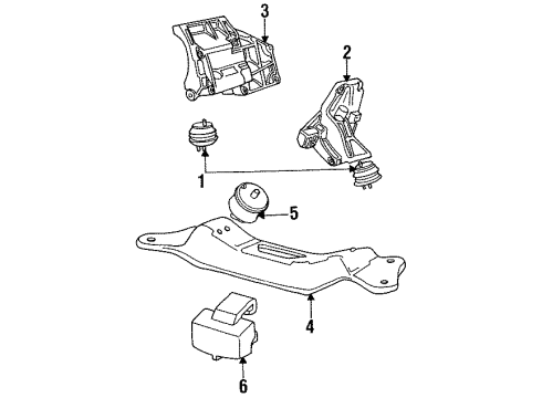 1997 BMW 840Ci Engine & Trans Mounting Stop Buffer Diagram for 24701141863