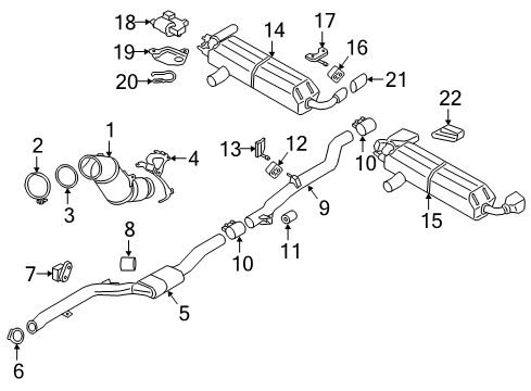 2019 BMW 530i xDrive Exhaust Components Catalytic Converter Diagram for 18308652316