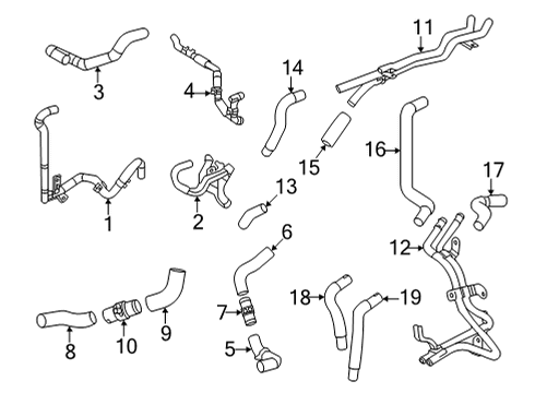 2020 Lexus LC500 Radiator Hoses Hose Sub-Assembly, RADIA Diagram for 1605831050