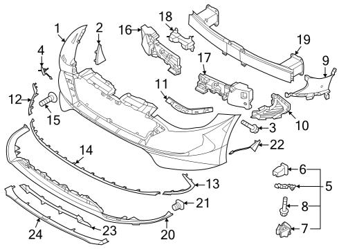 2021 Hyundai Sonata Bumper & Components - Front Beam Complete-FR Bumper Diagram for 64900L5100