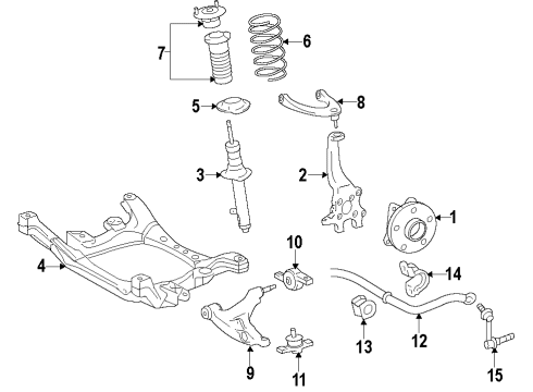 2014 Lexus IS250 Front Suspension, Lower Control Arm, Upper Control Arm, Ride Control, Stabilizer Bar, Suspension Components ABSORBER Set, Shock Diagram for 4851080597