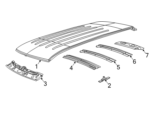 1984 Buick Regal Roof & Components Bow-Roof Diagram for 68261388AA