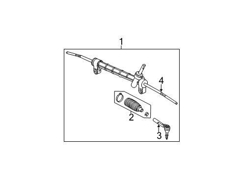 2009 Chevrolet Equinox P/S Pump & Hoses, Steering Gear & Linkage Gear Asm-Steering (Includes Inner & Outer Tie Rods) Diagram for 15896770
