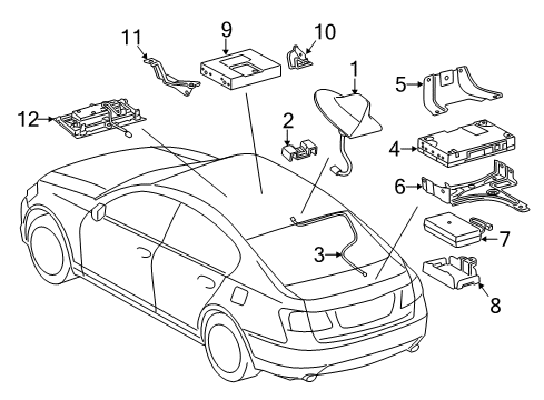 2011 Lexus GS350 Communication System Components Bracket, Telephone Diagram for 8671930330