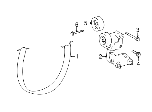 2016 Toyota Highlander Belts & Pulleys Tensioner Assy, V-Ribbed Belt Diagram for 1662036013