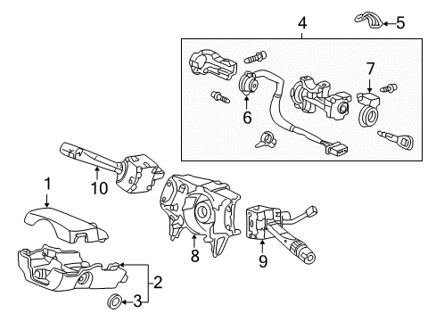 2001 Honda Accord Switches Lock Assy., Steering Diagram for 35100S84A33