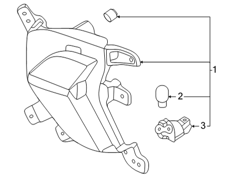 2022 Kia Niro EV Rear Fog Lamps & Reflex Lamp Assembly-Rear Fog Diagram for 92405G5500