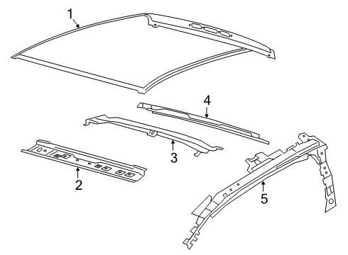 2004 Toyota Solara Roof & Components Roof Panel Diagram for KB3Z2150202A