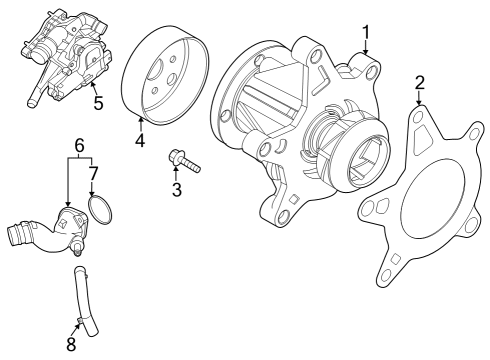 Water Pump Pulley-Coolant Pump Diagram for 252212MHA0