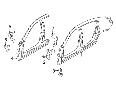 Uniside REINFORCEMENT PLATE, ROCKER Diagram for 41007494287