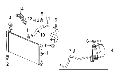 2004 Pontiac Grand Prix Radiator & Components Radiator Assembly Diagram for 15140505