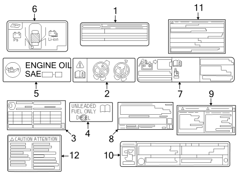 Information Labels LABEL, BATTERY INSPE Diagram for 7455878010