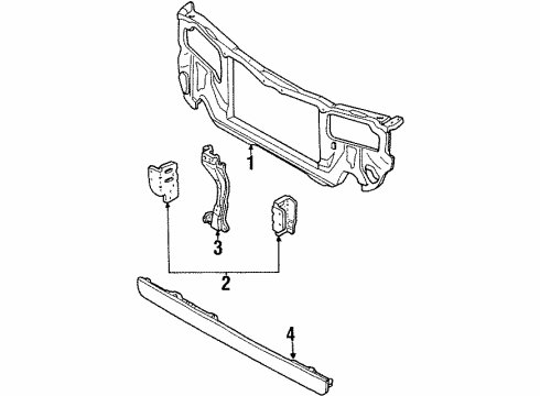 1998 Ford Escort Radiator Support Radiator Support Diagram for F8CZ16138AA
