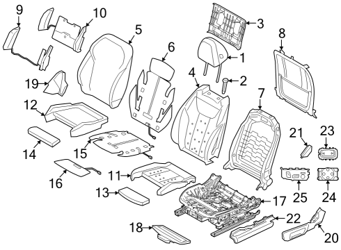 Passenger Seat Components COVER, TRIM, SEAT, OUTER RIG Diagram for 52107469680