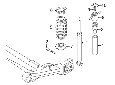 2022 Hyundai Kona Rear Suspension, Lower Control Arm, Upper Control Arm, Stabilizer Bar, Suspension Components SHOCK ABSORBER ASSY-REAR Diagram for 55307J9520