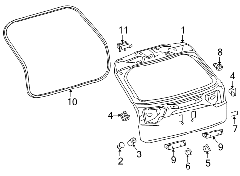 2021 Lexus RX450h Gate & Hardware Weatherstrip, Back Door Diagram for 678810E071