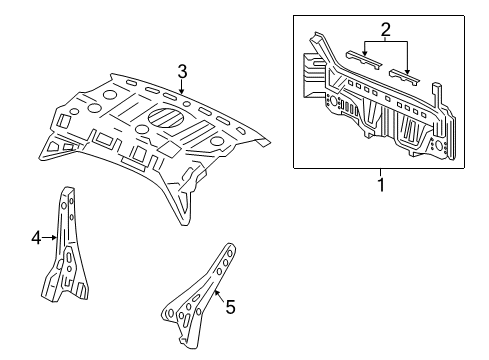 2021 Acura ILX Rear Body Shelf, Rear Parcel Diagram for 66500TV9A10ZZ