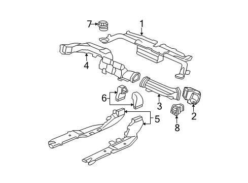 2008 Acura TSX Ducts Duct, L. RR. Heater Diagram for 83381SDAA00