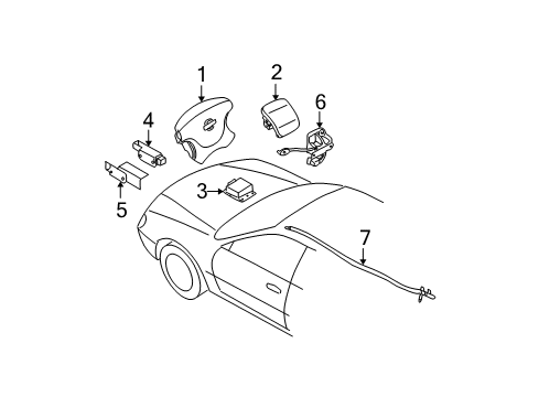 2006 Nissan Altima Air Bag Components Curtain Air Bag Driver Side Module Assembly Diagram for 985P1ZB080