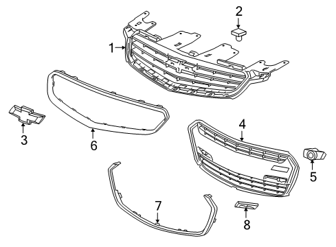 2016 Chevrolet SS Grille & Components Emblem Diagram for 92252462