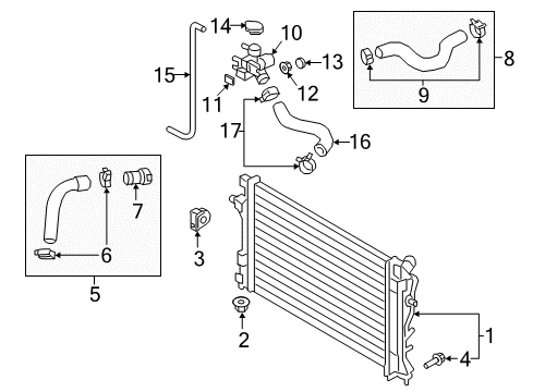 2020 Hyundai Elantra GT Radiator & Components Radiator Assembly Diagram for 25310F2100