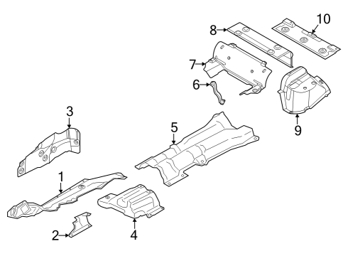 Heat Shields Heat Insulation, Engine Support, Right Diagram for 51487340210