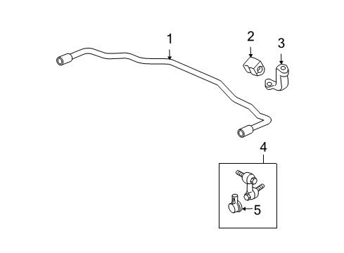 2010 Honda Element Rear Suspension Components, Upper Control Arm, Stabilizer Bar Protector, Stabilizer Link Diagram for 52322SCVA92