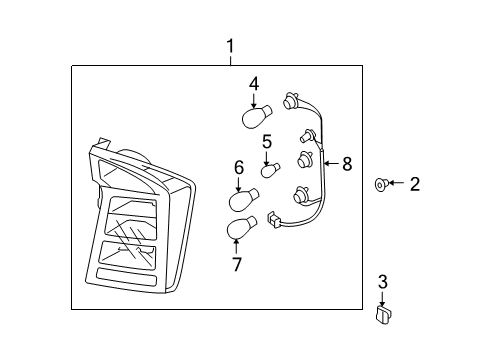 2008 Kia Rondo Tail Lamps GROMMET 'A' Diagram for 924372F000