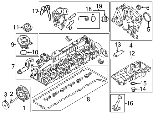 2014 BMW 535d Engine Parts, Mounts, Cylinder Head & Valves, Camshaft & Timing, Oil Pan, Oil Pump, Crankshaft & Bearings, Pistons, Rings & Bearings Oil Filler Neck Diagram for 11128507608